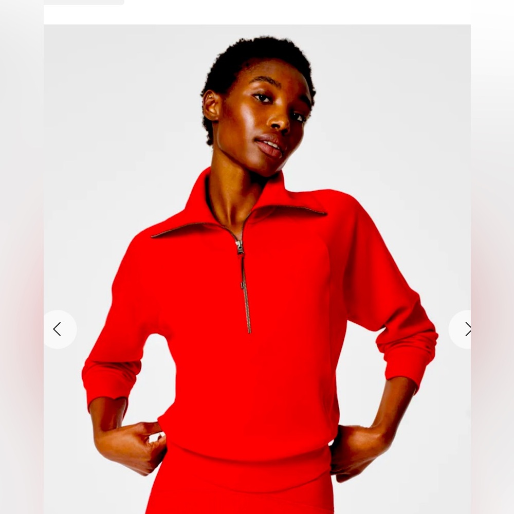 SPANX Air Essentials Half Zip Red